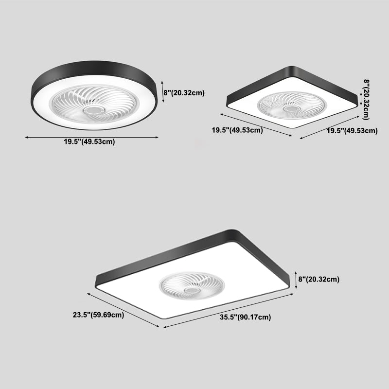 Geometric Ceiling Fan Light Modern Metal 1-Light LED Ceiling Fan for Living Room