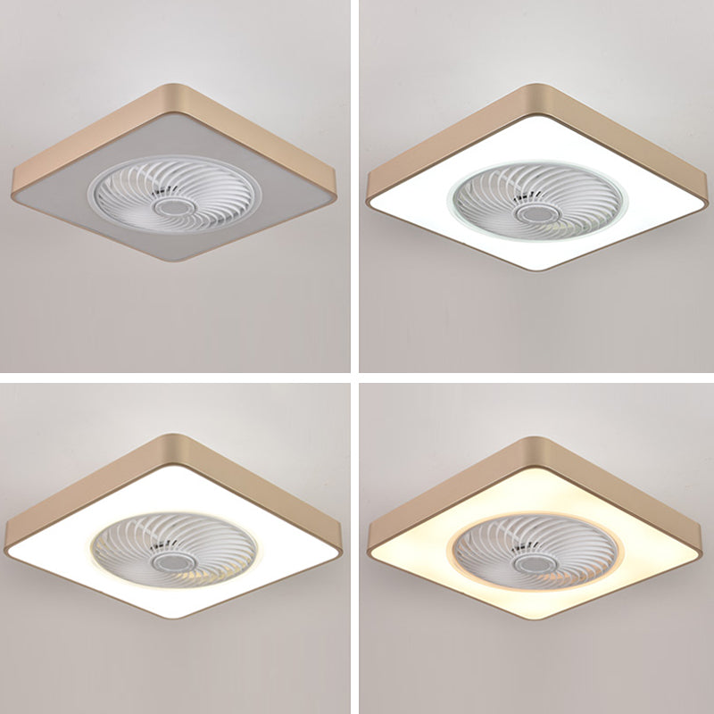 Geometric Ceiling Fan Light Modern Metal 1-Light LED Ceiling Fan for Living Room