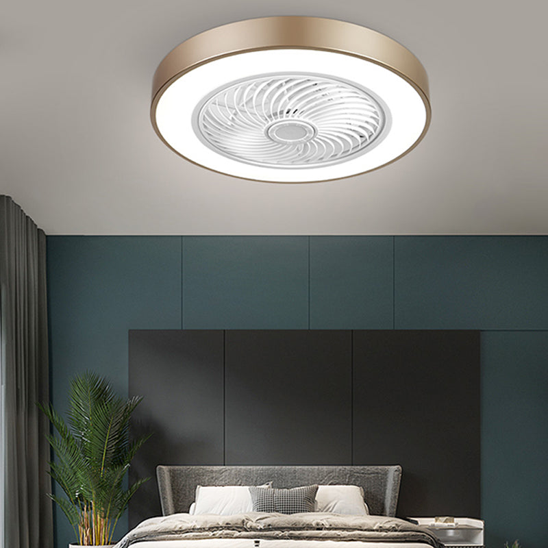Geometric Ceiling Fan Light Modern Metal 1-Light LED Ceiling Fan for Living Room
