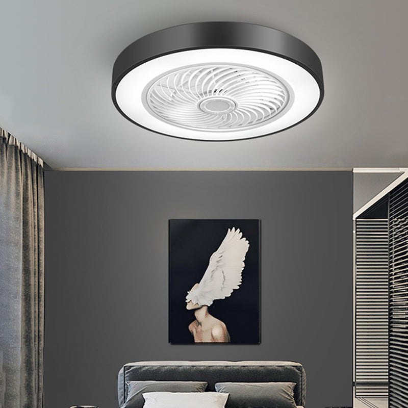 Geometric Ceiling Fan Light Modern Metal 1-Light LED Ceiling Fan for Living Room