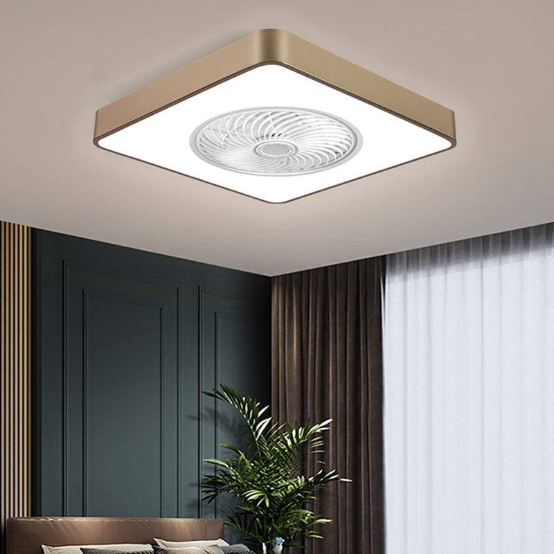 Geometric Ceiling Fan Light Modern Metal 1-Light LED Ceiling Fan for Living Room