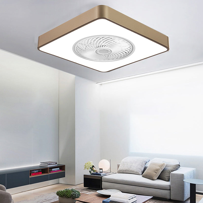 Geometric Ceiling Fan Light Modern Metal 1-Light LED Ceiling Fan for Living Room