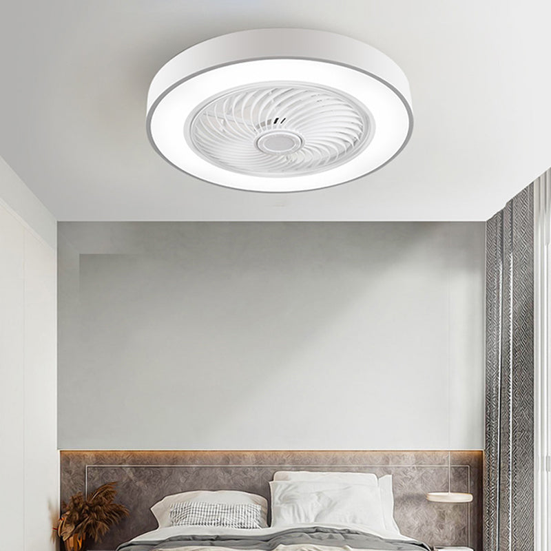 Geometric Ceiling Fan Light Modern Metal 1-Light LED Ceiling Fan for Living Room