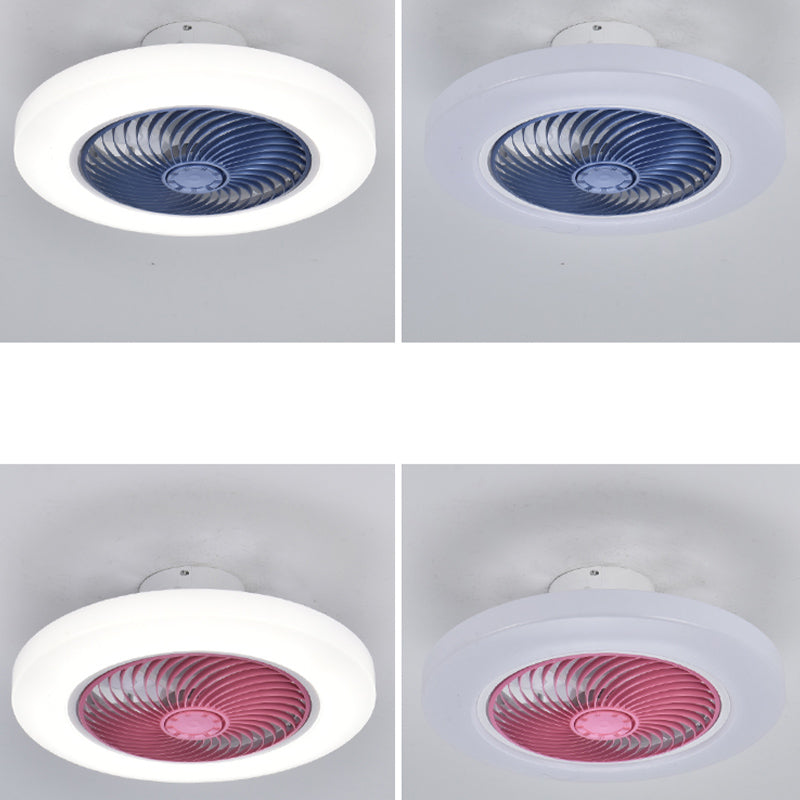 Modern Round Fan Light Metal Colorful Flush Mount Light for Living Room