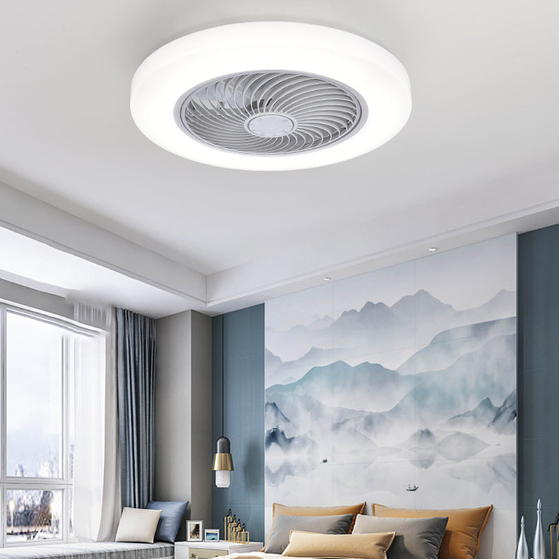 Modern Round Fan Light Metal Colorful Flush Mount Light for Living Room