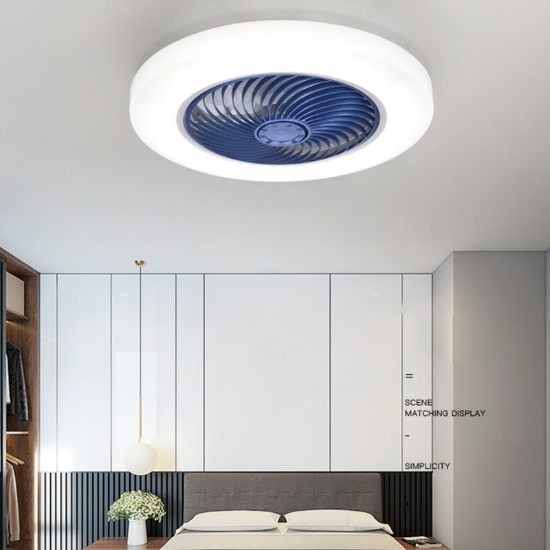 Modern Round Fan Light Metal Colorful Flush Mount Light for Living Room