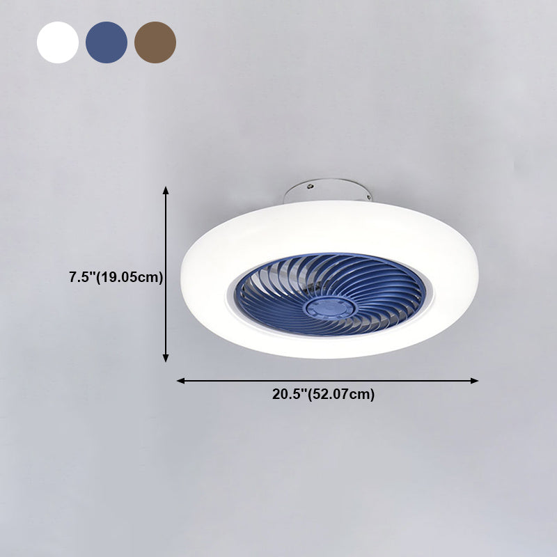 Modern Round Fan Light Metal Colorful Flush Mount Light for Living Room