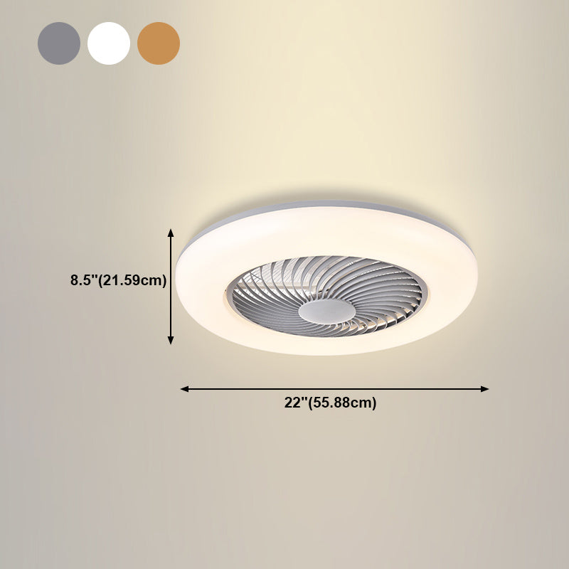 Modern Round Fan Light Metal Colorful Flush Mount Light for Living Room