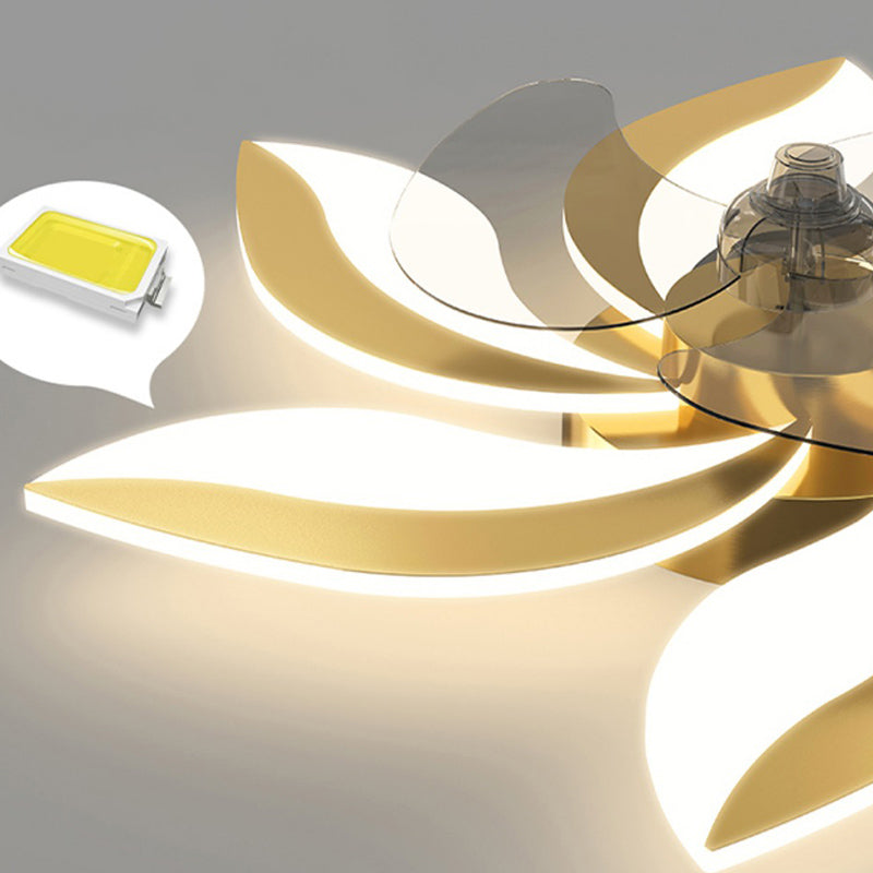 Metal Geometric Fan Light Nordic Style LED Flush Mount Light for Bedroom