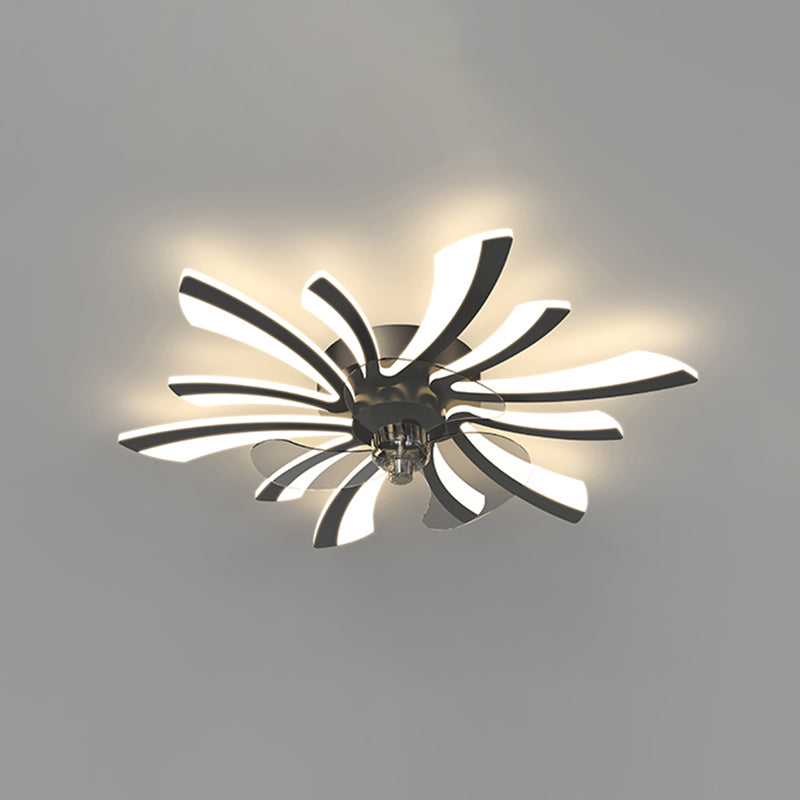 Metal Geometric Fan Light Nordic Style LED Flush Mount Light for Bedroom