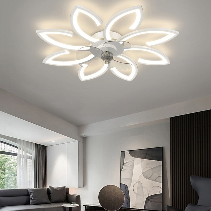 Metal Geometric Fan Light Nordic Style LED Flush Mount Light for Bedroom