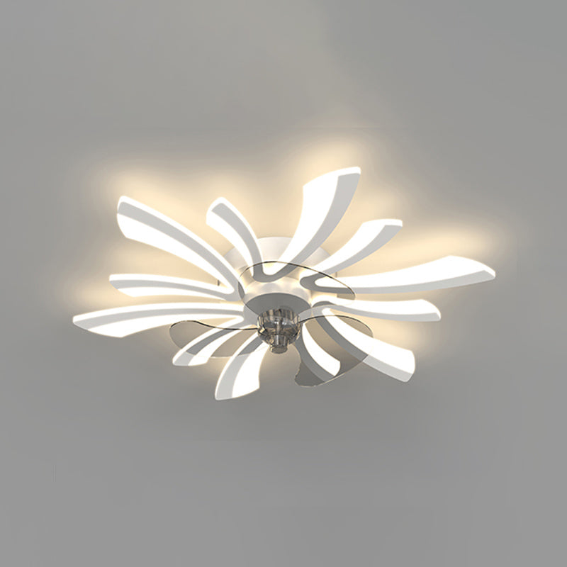 Metal Geometric Fan Light Nordic Style LED Flush Mount Light for Bedroom