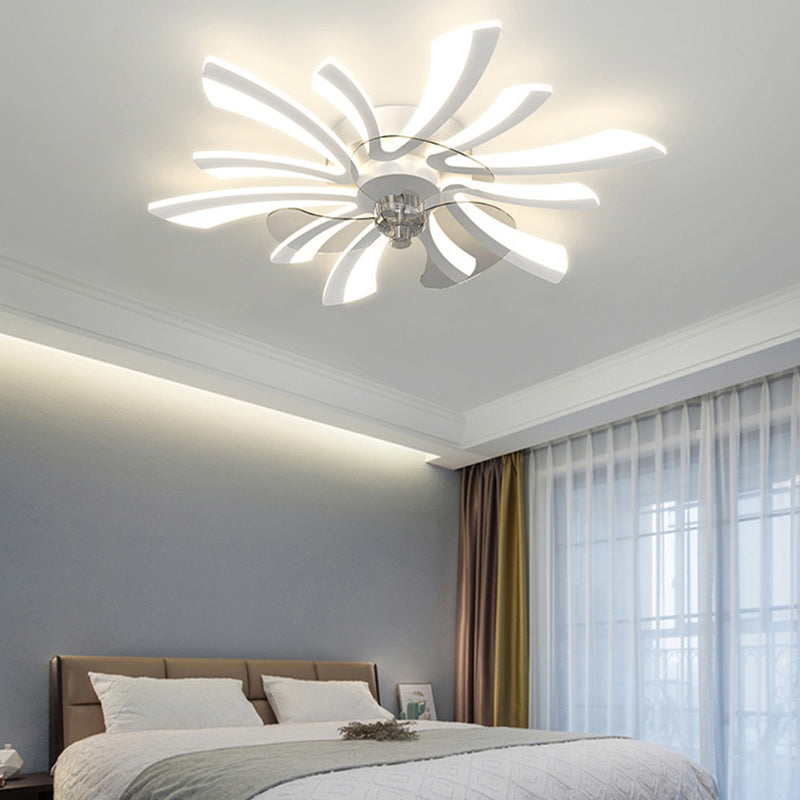 Metal Geometric Fan Light Nordic Style LED Flush Mount Light for Bedroom