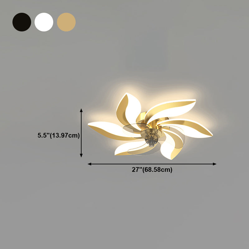 Metal Geometric Fan Light Nordic Style LED Flush Mount Light for Bedroom