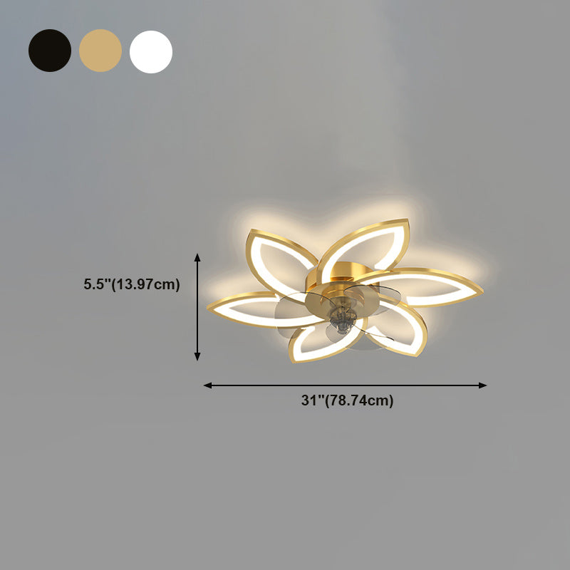 Metal Geometric Fan Light Nordic Style LED Flush Mount Light for Bedroom