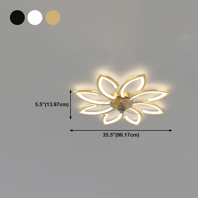 Metal Geometric Fan Light Nordic Style LED Flush Mount Light for Bedroom