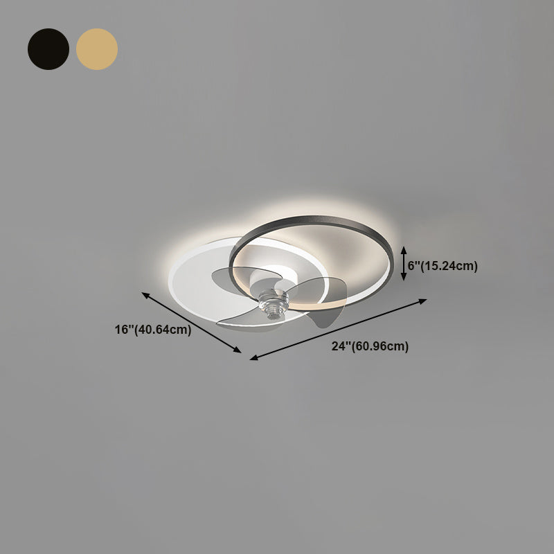 Metal Geometric Fan Light Nordic Style LED Flush Mount Light for Bedroom