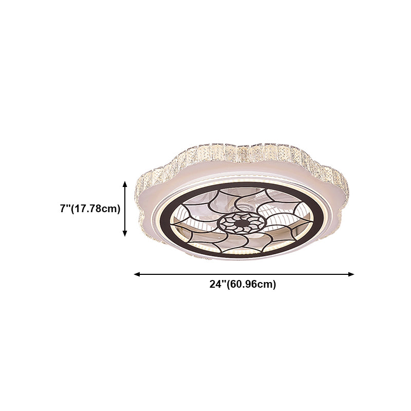 Metal Geometric Fan Light Nordic White LED Flush Mount Light for Bedroom