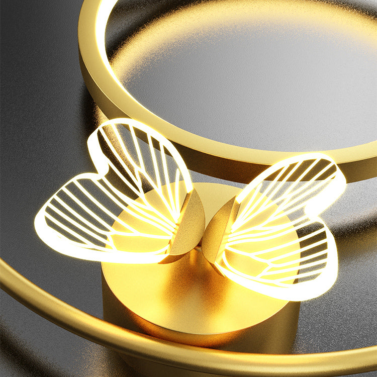 Round Shape Metal Wall Light Modern Style 3 Lights Wall Mount Light