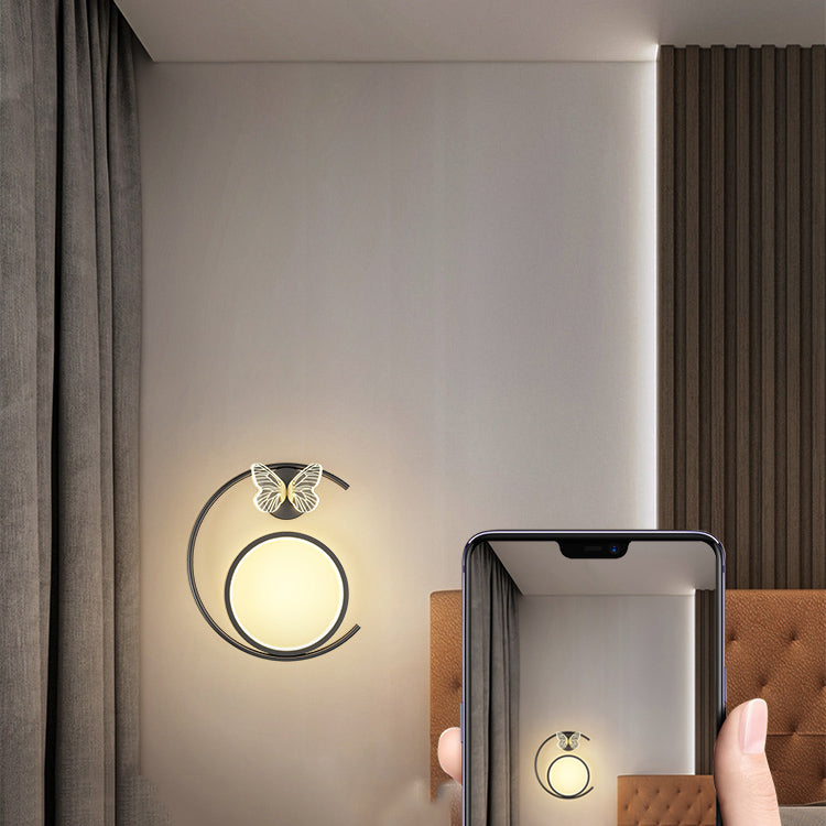 Round Shape Metal Wall Light Modern Style 3 Lights Wall Mount Light