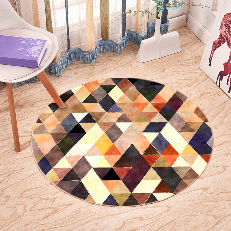 White Irregular Geometry Rug Polyester Simple Rug Washable Rug for Home Decor