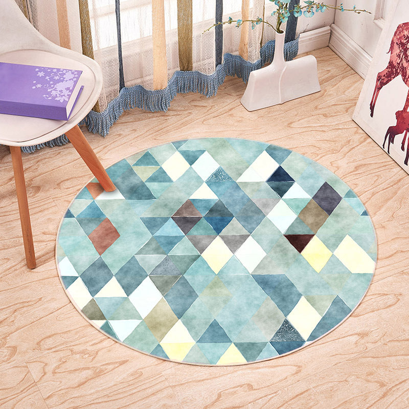 White Irregular Geometry Rug Polyester Simple Rug Washable Rug for Home Decor