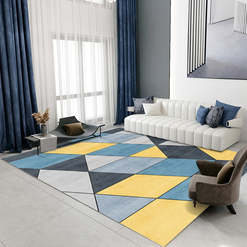Gray Modern Rug Polyester Extravagant Rug Stain Resistant Rug for Home Decor