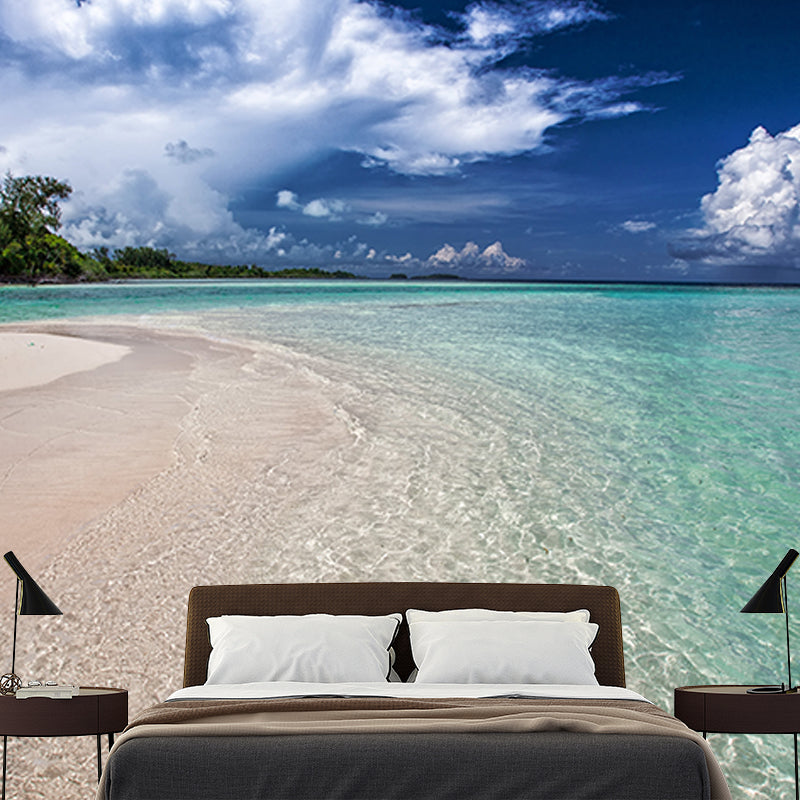 Modern Photography Mural Wallpaper Beautiful Beach Sitting Room Wall Mural