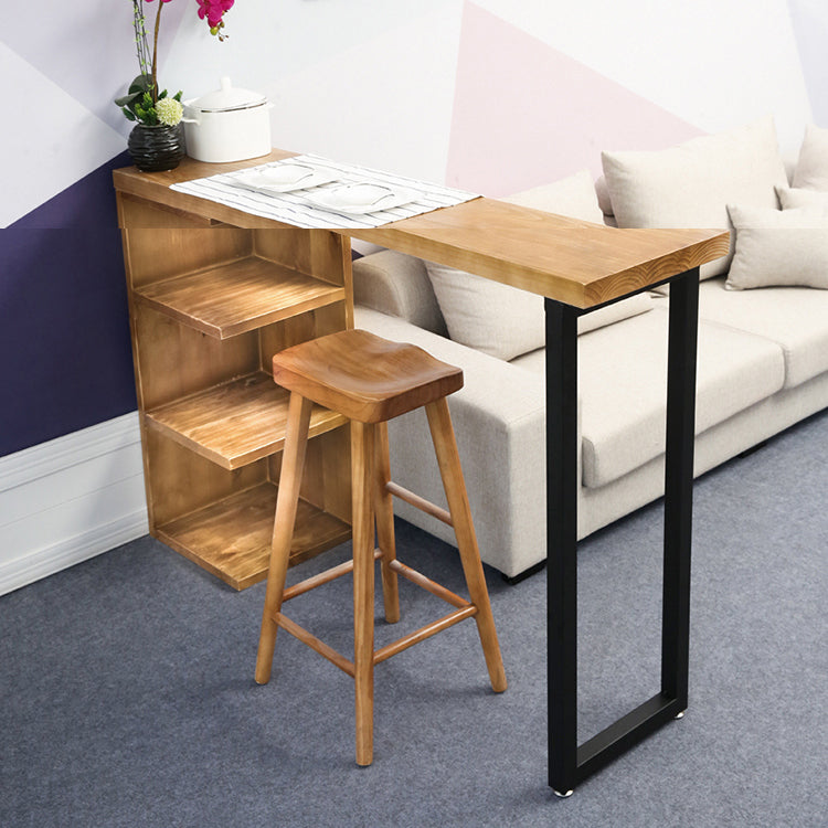 Pine Wood Bar Table Traditional Luxury Rectangle Bar Dining Table with Sled Base