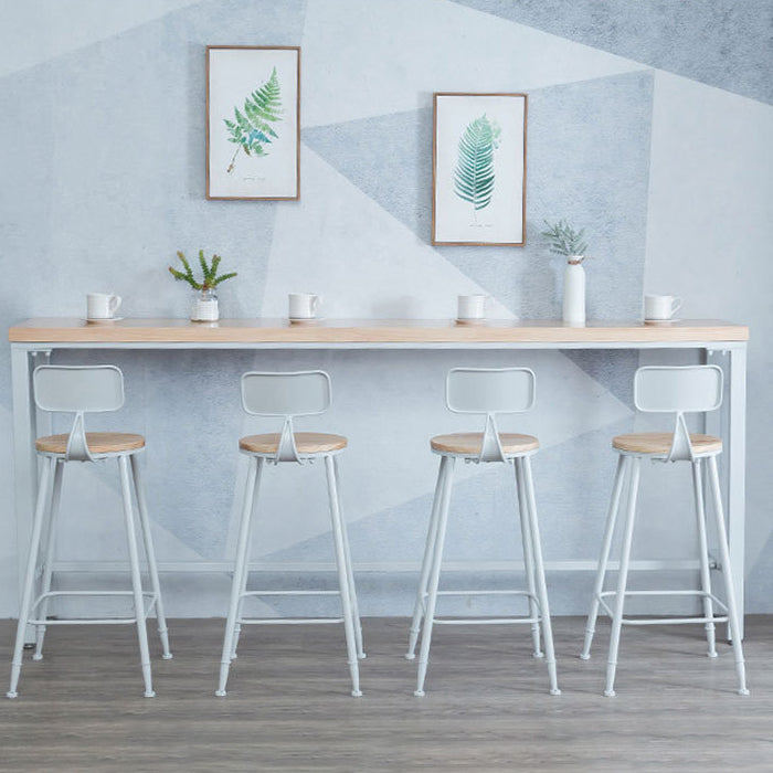 Rectangle Bar Table Contemporary Wood Bar Table with Trestle Base