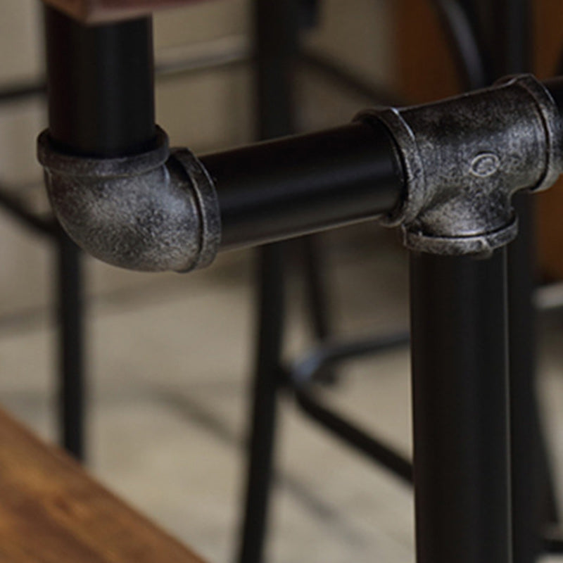 Rectangle Wood Top Bar Table 42-inch Height Industrial Style Bar Table