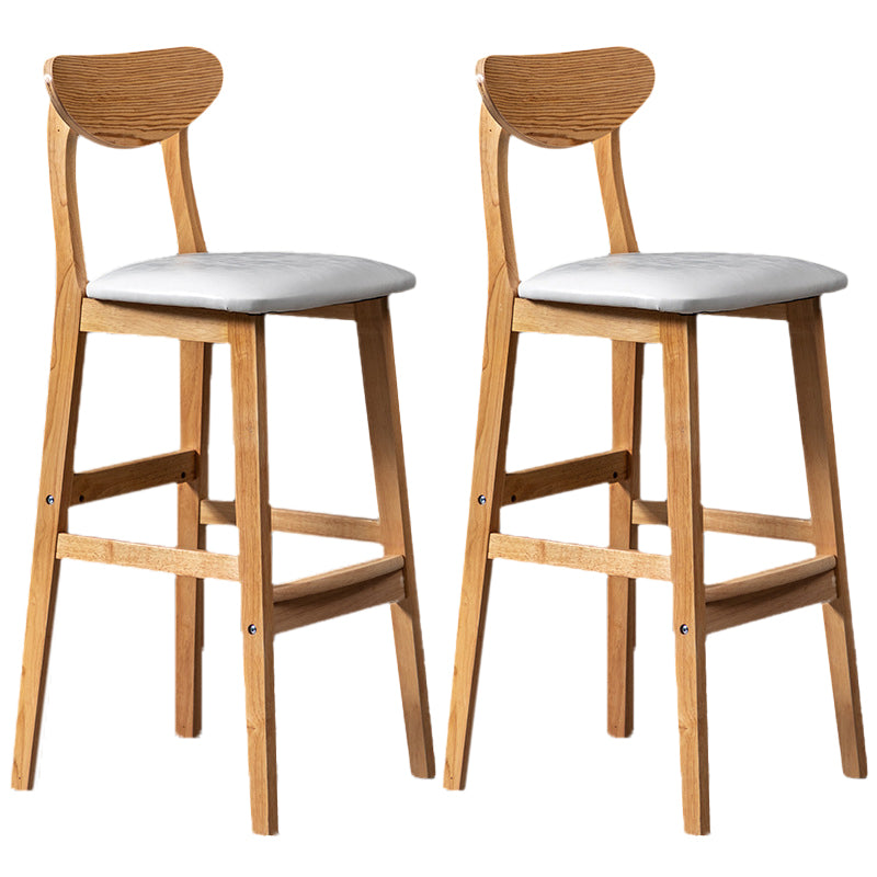 Rubberwood Coffee Shop Scandinavian Stool Matte Finish Upholstered Bar Stools