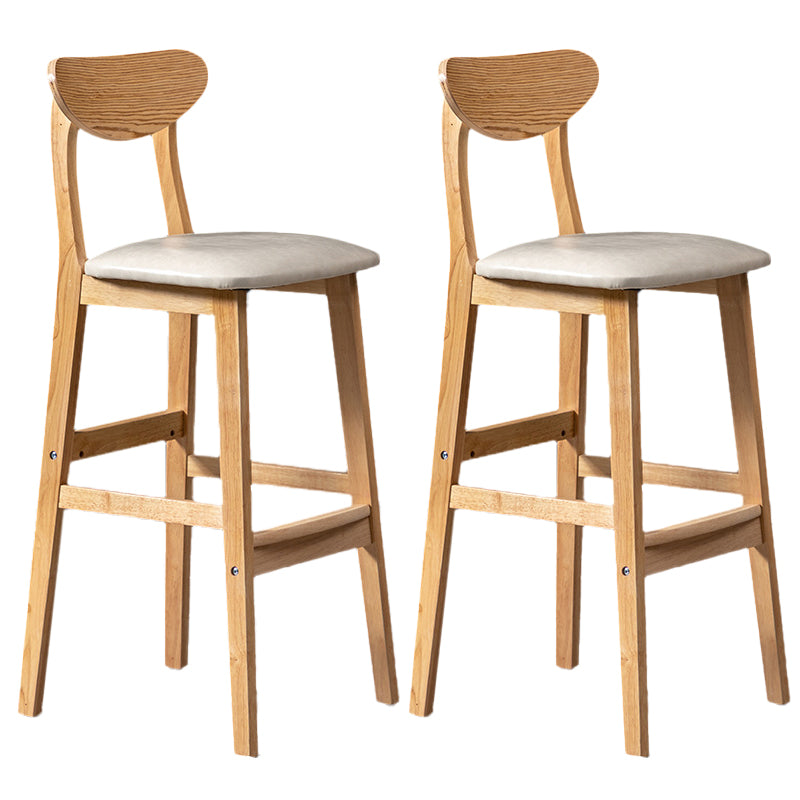 Rubberwood Coffee Shop Scandinavian Stool Matte Finish Upholstered Bar Stools