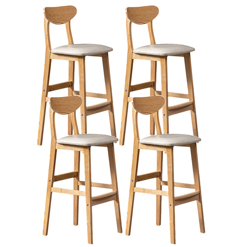 Rubberwood Coffee Shop Scandinavian Stool Matte Finish Upholstered Bar Stools