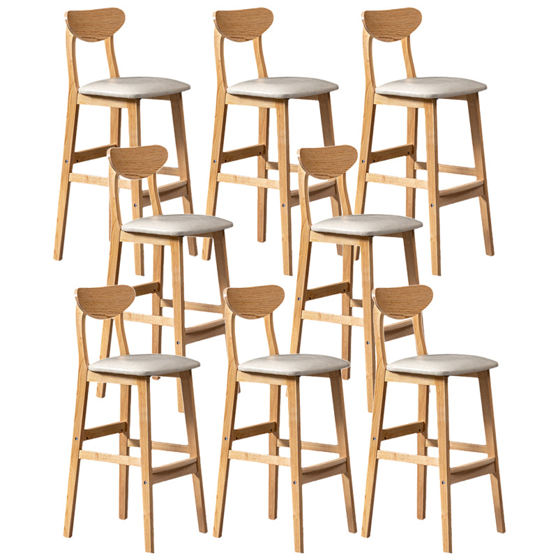 Rubberwood Coffee Shop Scandinavian Stool Matte Finish Upholstered Bar Stools