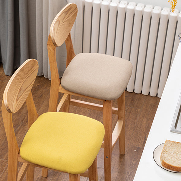 Rubberwood Coffee Shop Scandinavian Stool Matte Finish Upholstered Bar Stools