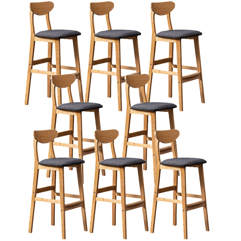 Rubberwood Coffee Shop Scandinavian Stool Matte Finish Upholstered Bar Stools