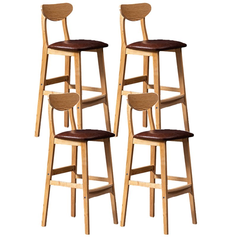 Rubberwood Coffee Shop Scandinavian Stool Matte Finish Upholstered Bar Stools