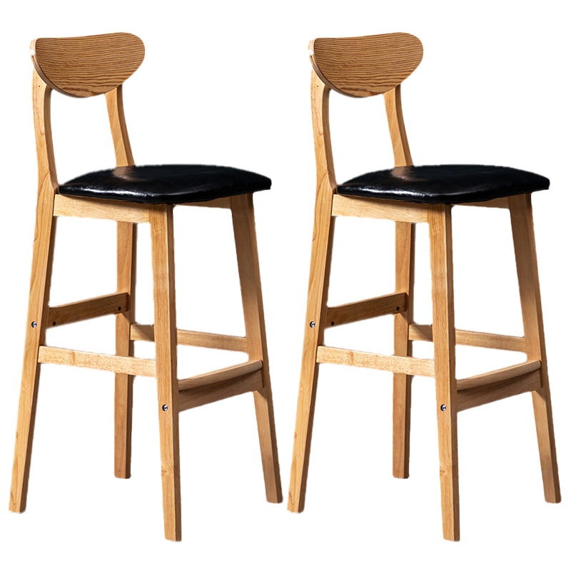 Rubberwood Coffee Shop Scandinavian Stool Matte Finish Upholstered Bar Stools