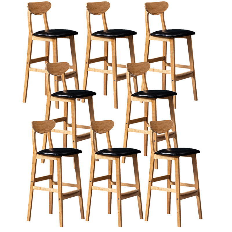 Rubberwood Coffee Shop Scandinavian Stool Matte Finish Upholstered Bar Stools