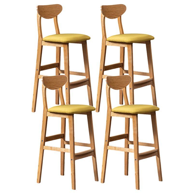 Rubberwood Coffee Shop Scandinavian Stool Matte Finish Upholstered Bar Stools