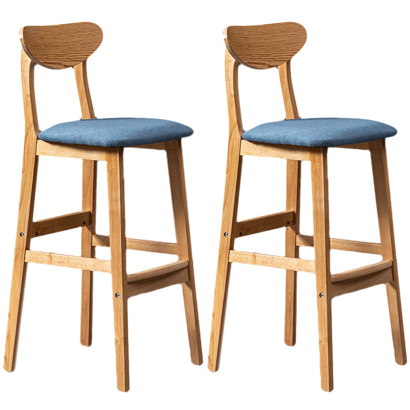 Rubberwood Coffee Shop Scandinavian Stool Matte Finish Upholstered Bar Stools