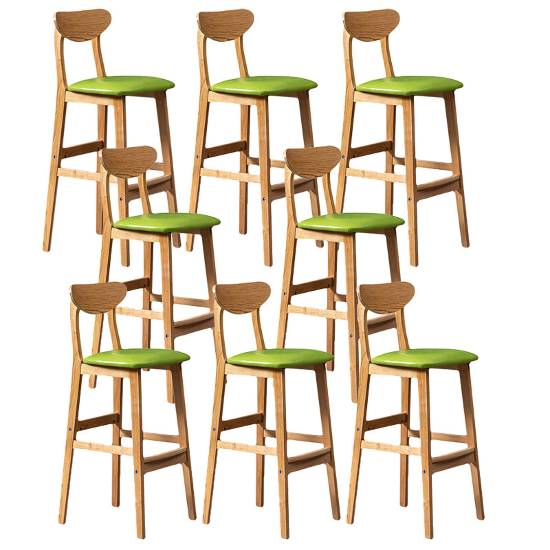 Rubberwood Coffee Shop Scandinavian Stool Matte Finish Upholstered Bar Stools