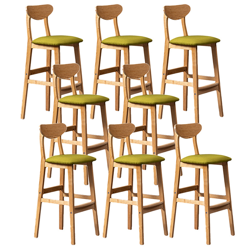 Rubberwood Coffee Shop Scandinavian Stool Matte Finish Upholstered Bar Stools