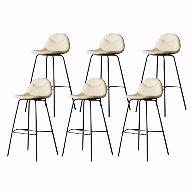 Living Room Matte Finish Leather Stool Scandinavian Footrest Barstool