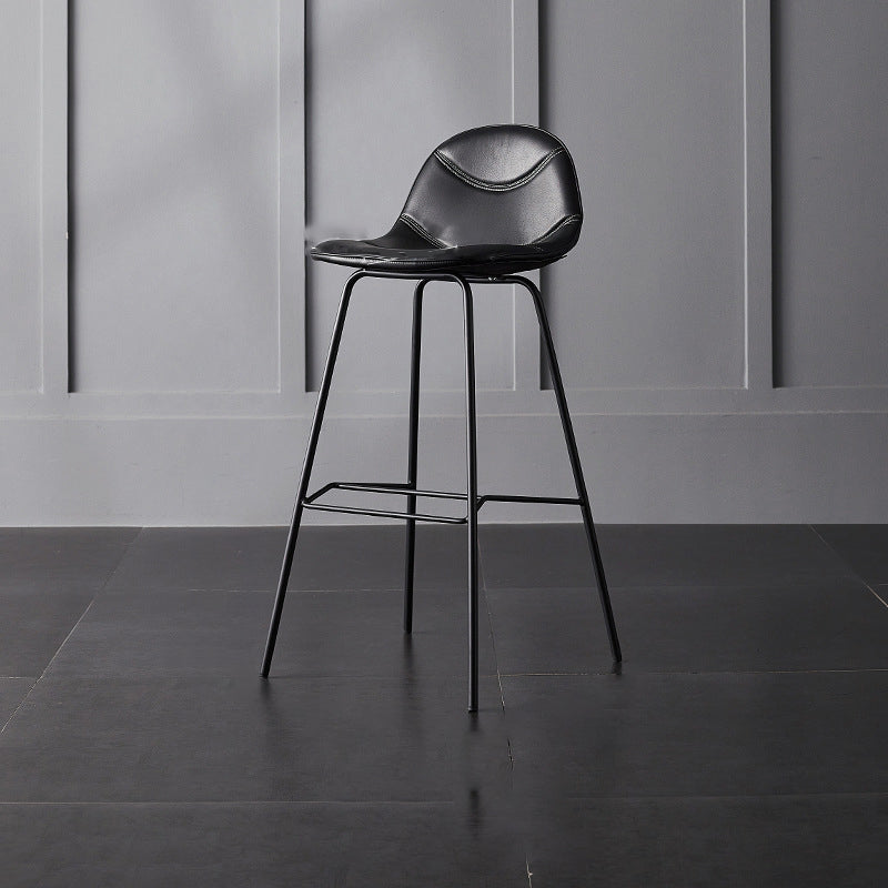 Living Room Matte Finish Leather Stool Scandinavian Footrest Barstool