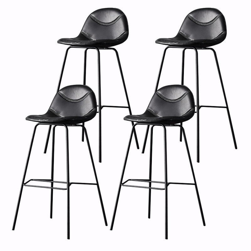 Living Room Matte Finish Leather Stool Scandinavian Footrest Barstool