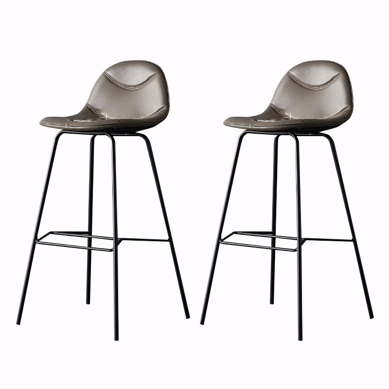 Living Room Matte Finish Leather Stool Scandinavian Footrest Barstool