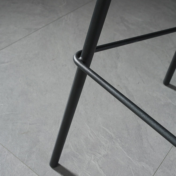 Industrial Matte Finish Leather Barstool Living Room Low Back Stool