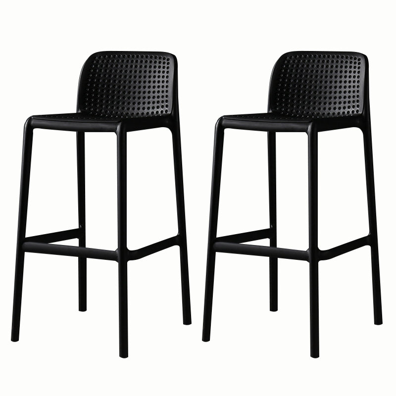 Stackable Low Back Modern Barstool Matte Finish Plastic Home Stool